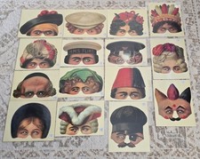 15 New Old Stock Vintage H&P England Madame Tussaud's Victorian Paper Masks Lot picture