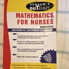 Schaum's Outline Mathematics for Nurses 2nd Ed PB 2002 McGraw-Hill picture