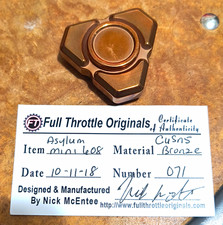 Full Throttle Originals Asylum Bronze Mini 608 Hand Spinner Full Ceramic 2018 picture