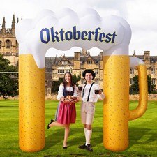 Leyndo 8FT Oktoberfest Inflatable Arch Decoration Beer Mug Multicolor picture