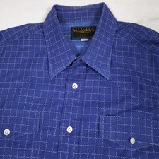 M.L. LEDDY'S - Handmade Texas Legend Large Western Blue Plaid Shirt Custom  picture