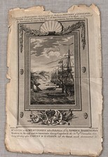 1778 St Lucia West Indies Capture Admiral Barrington Antique Naval Engraving picture
