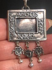 8874 Michele Baratta Sterling 925 Angels Photo frame Pendant Necklace 24