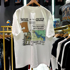 1991 Bart Goes To War T Shirt Gulf War Vintage Graphic Tee S-5XL picture