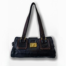 Vintage Diesel Leather​ Bag Y2K - Black - Grunge Alt Medieval Cargo RARE 90s  picture