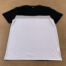 Shein Men's Size Medium Black White Colorblock Short Sleeve Athletic T-Shirt New picture