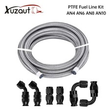 6/8/10AN Stainless steel Braided PTFE Fuel Line 10/20ft 6PCS Fittings Hose Kit picture