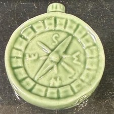 Wade Whimsies Red Rose Tea Compass Figurine Celadon Green Porcelain Miniature picture
