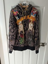 RARE ED HARDY by CHRISTIAN AUDIGIER Zip Up Hoodie 2xl picture