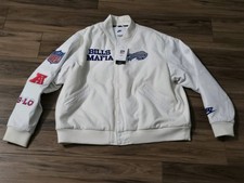 Nike Men's Buffalo Bills Rivalries Collection Full-Snap White Varsity Jacket 2XL picture