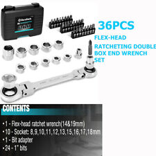DURATECH 36 PCS Flex-Head Ratcheting Wrench Set 24-in-1 Screwdriver Set 24 Bits picture