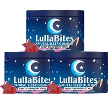 3 pack NEW LullaBites Natural Sleep Gummies Strawberry Stars Flavor 60 Gummies picture