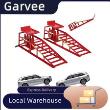 2 Pack Hydraulic Car Ramps Red With Wheels And Reflective Sticker, 5 Ton Low Pro picture
