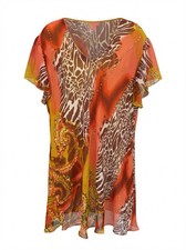 Signature JMB Woman V-Neck Animal Print Blouse Plus Size 1X NWT picture