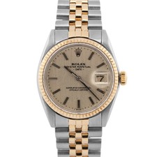 Rolex Oyster Perpetual Date SILVER Two-Tone Gold Stainless Steel 34mm 1500 Watch picture