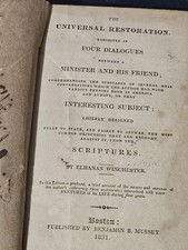 1831 Universal Restoration Exhibited In Four Dialogues By Elhanan Winchester picture