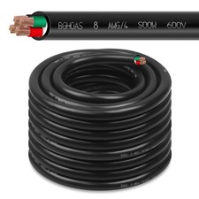 50ft 8/4 8 AWG Portable Power Cable (4 Conductor) SOOW 600V 8 Gauge Electric picture
