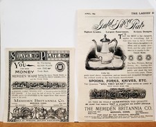 1893 Meriden Brittania Silver Plate 1847 Rogers Bros Trademark LOT 2 PRINT ADS picture