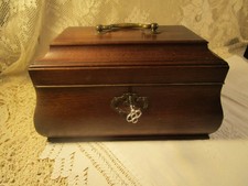 ANTIQUE WOODEN ENGLISH TEA CADDY BOX 10