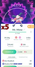 5x Mr. Mime Pokemon Bundle  Good Chance of Lucky and Good IVs  Go picture
