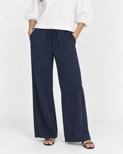 Wilfred Aritzia The Lodge Pant Dark Blue Linen Blend Wide Leg Pants Size XS picture
