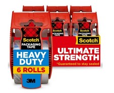 Scotch Heavy Duty Shipping Packing Tape 6 Rolls Industrial Strength Dispenser picture