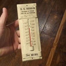 Vintage C. E. HODGIN TEXACO FUEL OIL KEROSENE high point NC thermometer picture