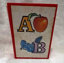 Tuppertoys Vintage Alphabet Letter & Picture Learning Toy Flip Cards Set 1987 picture