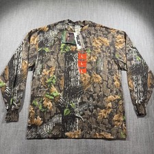 Vintage Jerzees Outdoors Shirt Mens Large Camo Long Sleeve Hunting Trebark USA picture