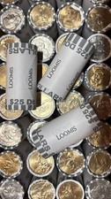 3-Sealed LOOMIS bank rolls $75 FV $1 coins Sacagawea/Susan B. Anthony/President picture