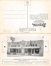 J46/ Lexington Kentucky Postcard c1940s Rogers Restaurant Fold-Out Panels 265 picture