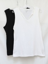 Set of 2 Company Ellen Tracy white black tank top plus size XXL casual cotton picture