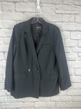 Madewell Caldwell Double Breasted Black Blazer  Womens Medium Preppy Work picture