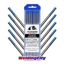 WeldingCity® 10-pk TIG Welding Tungsten Electrode 2% Lanthanated Blue 1/16x7