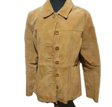 Covington Woman’s Genuine Suede Leather Jacket, Light Brown, Size M, NWT picture