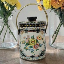 Vtg Murray-Allen Regal Crown Confections Metal Tin/Container with Handle GC Read picture