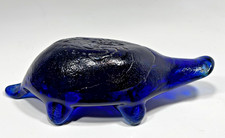 Clevenger Brothers End of Day Whimsy Blue Glass South Jersey Dump Turtle Vintage picture