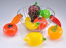 Vintage 1960's MCM - 9 Pieces of Vintage Murano Style Glass Fruit & Vegetables picture