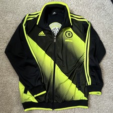 adidas Chelsea Football Club Soccer Full Zip Track Jacket Black Green Large picture
