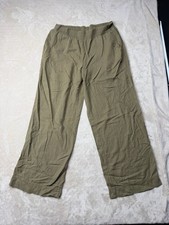 Old Navy High-Rise Wide Leg Pants Size L Tall Olive Green Comfort Waistband picture