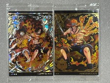 One Piece Wafer Card Luffy & Ace 2Pcs Set Bandai Japanese Rare Holo Sealed picture