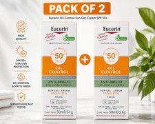 2 Pack Eucerin Oil Control SPF 50+ Sun Gel-Cream Dry Touch Facial Sunscreen 50ml picture