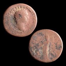 Domitian AE As 80-81 AD Rome Aequitas Ancient Roman Bronze Coin picture