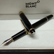 MB Meisterstück Fountain Pen Black Gold Trim with Gift Box picture