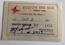 1983 Carl Yastrzemski Last Hit 3419/Yaz Day Signed Ticket Pass Boston Red Sox ⚾️ picture