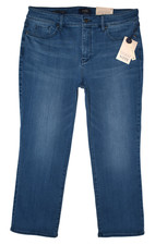 New NYDJ Marilyn Straight Ankle Jeans Womens 14 Blue Med Wash Stretch 🔥 picture