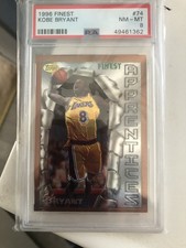 Topps 1996 Finest Kobe Bryant #74 RC Los Angeles Lakers PSA 8 HOF 96-97 picture