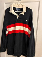 Vintage Polo Ralph Lauren Men’s 2XL Black Red White Rugby Classic collectible picture