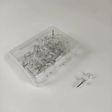 50Pcs Clear Color Push Pins Plastic Thumb Tacks for Cork Board Office DIY picture