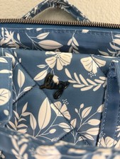 Lug Mini Quilted Blue/White Floral Crossbody Bag Zip Closure Detachable Strap picture